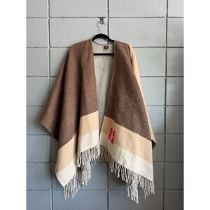KATIENYC J. McLaughlin 100% Wool Fringe Emberly Wrap Poncho size O/S